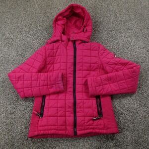SuperDry Jacket Womens M Pink Fuji Insulated Quilted Zip Puffer Coat Ski Snow